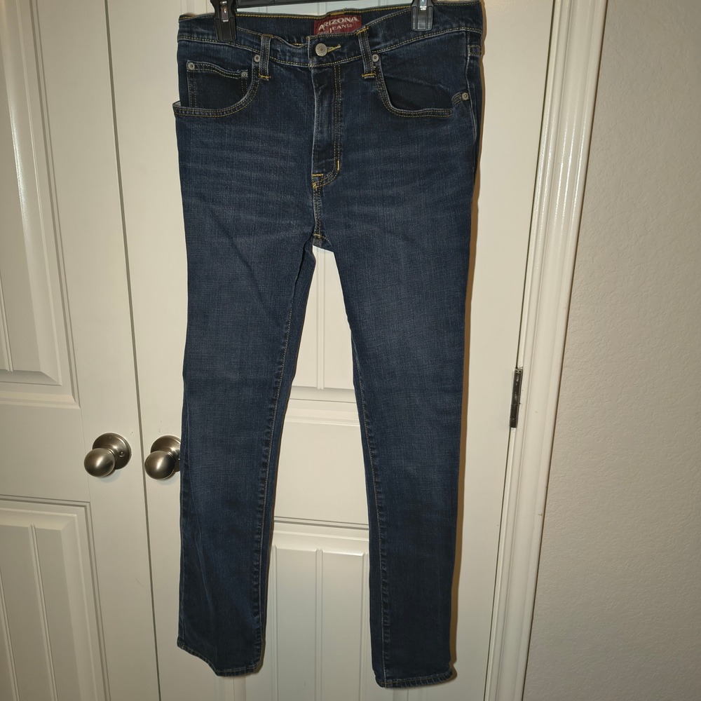 Arizona Jean Co Mens Skinny Fit Dark Wash Stretch Denim Jeans 33x32 RN58287